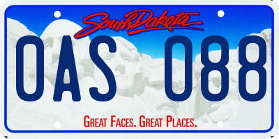 SD license plate 0ASO88