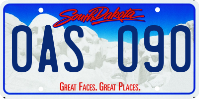 SD license plate 0ASO90