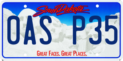 SD license plate 0ASP35