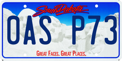 SD license plate 0ASP73