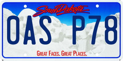 SD license plate 0ASP78