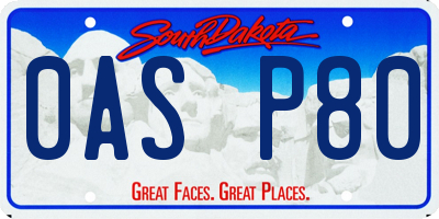 SD license plate 0ASP80