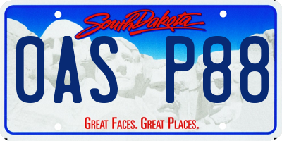 SD license plate 0ASP88