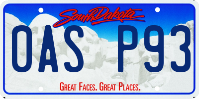 SD license plate 0ASP93