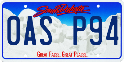 SD license plate 0ASP94