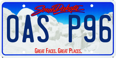 SD license plate 0ASP96