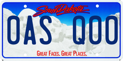 SD license plate 0ASQ00