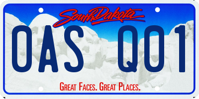 SD license plate 0ASQ01