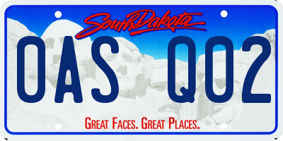 SD license plate 0ASQ02