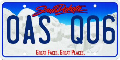 SD license plate 0ASQ06