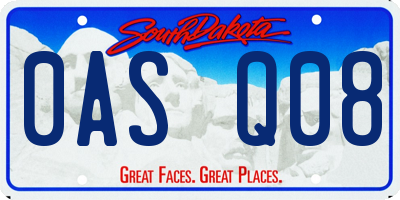 SD license plate 0ASQ08
