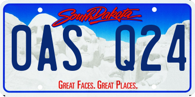 SD license plate 0ASQ24