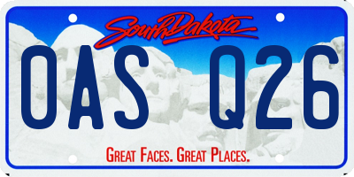 SD license plate 0ASQ26