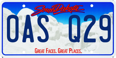 SD license plate 0ASQ29
