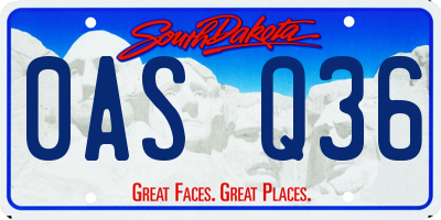 SD license plate 0ASQ36