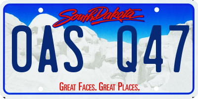 SD license plate 0ASQ47