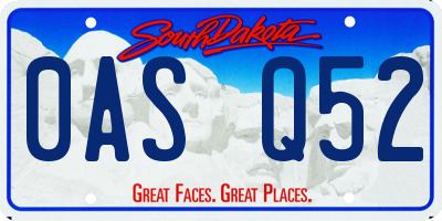 SD license plate 0ASQ52