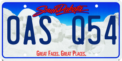 SD license plate 0ASQ54