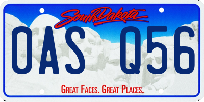 SD license plate 0ASQ56