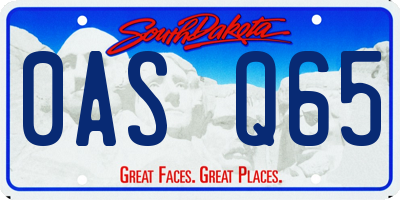 SD license plate 0ASQ65