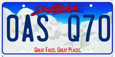 SD license plate 0ASQ70