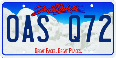 SD license plate 0ASQ72