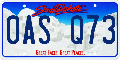 SD license plate 0ASQ73
