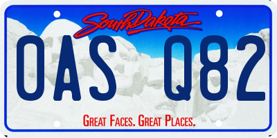 SD license plate 0ASQ82