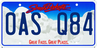 SD license plate 0ASQ84