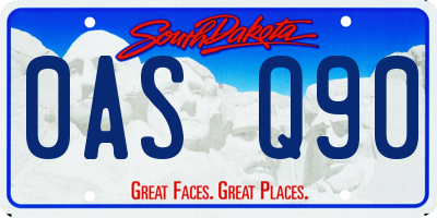 SD license plate 0ASQ90