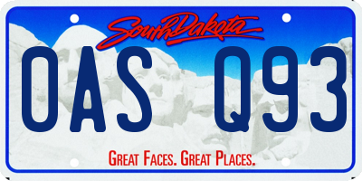 SD license plate 0ASQ93