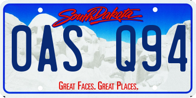 SD license plate 0ASQ94