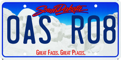 SD license plate 0ASR08