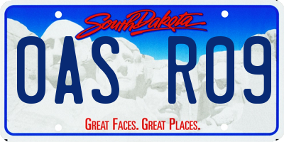 SD license plate 0ASR09