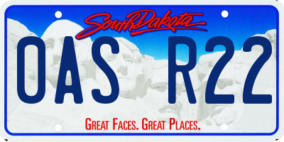 SD license plate 0ASR22