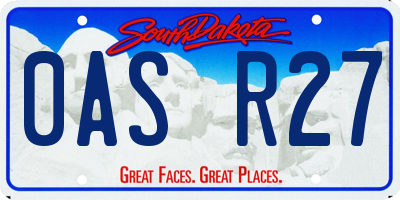 SD license plate 0ASR27