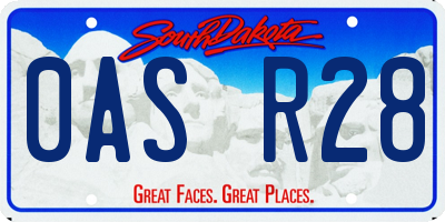 SD license plate 0ASR28