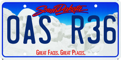 SD license plate 0ASR36