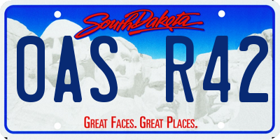 SD license plate 0ASR42