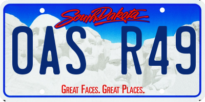 SD license plate 0ASR49