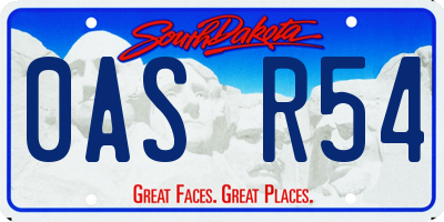 SD license plate 0ASR54