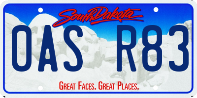 SD license plate 0ASR83