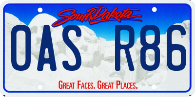 SD license plate 0ASR86