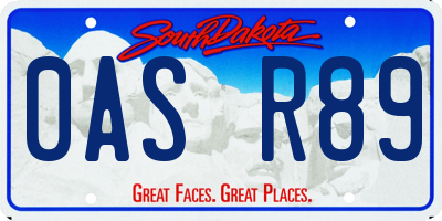 SD license plate 0ASR89