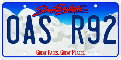SD license plate 0ASR92