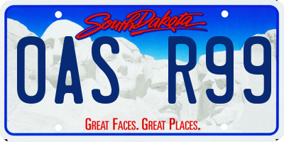 SD license plate 0ASR99