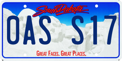 SD license plate 0ASS17