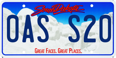 SD license plate 0ASS20