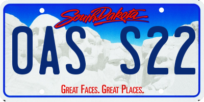 SD license plate 0ASS22