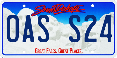 SD license plate 0ASS24